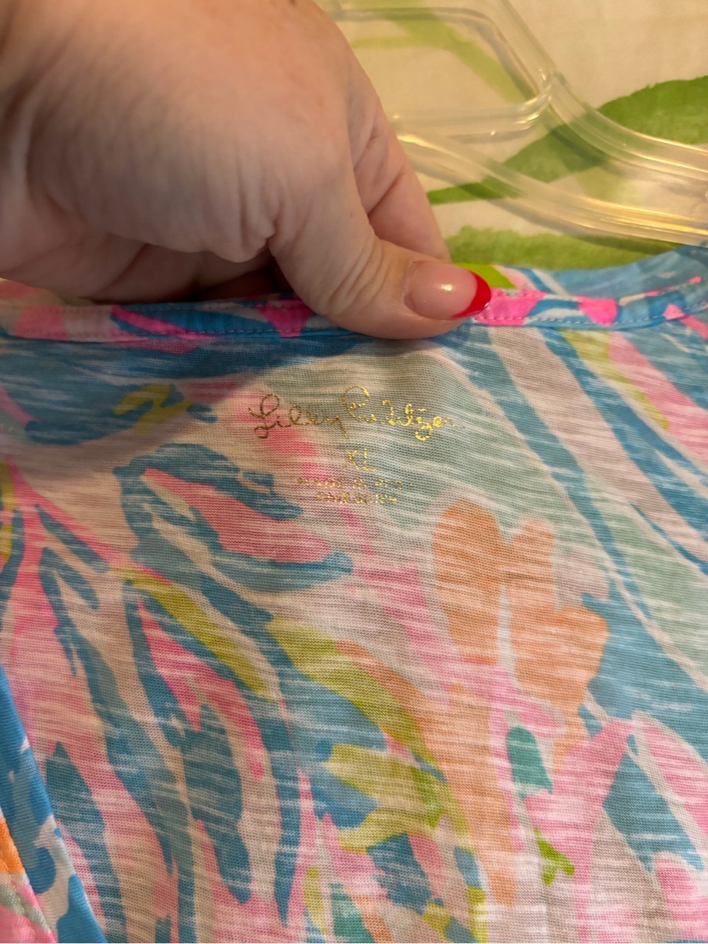 Lilly Pulitzer Multicolor Paisley Mix Tee - Pink, Blue & Green - Picture 3 of 4